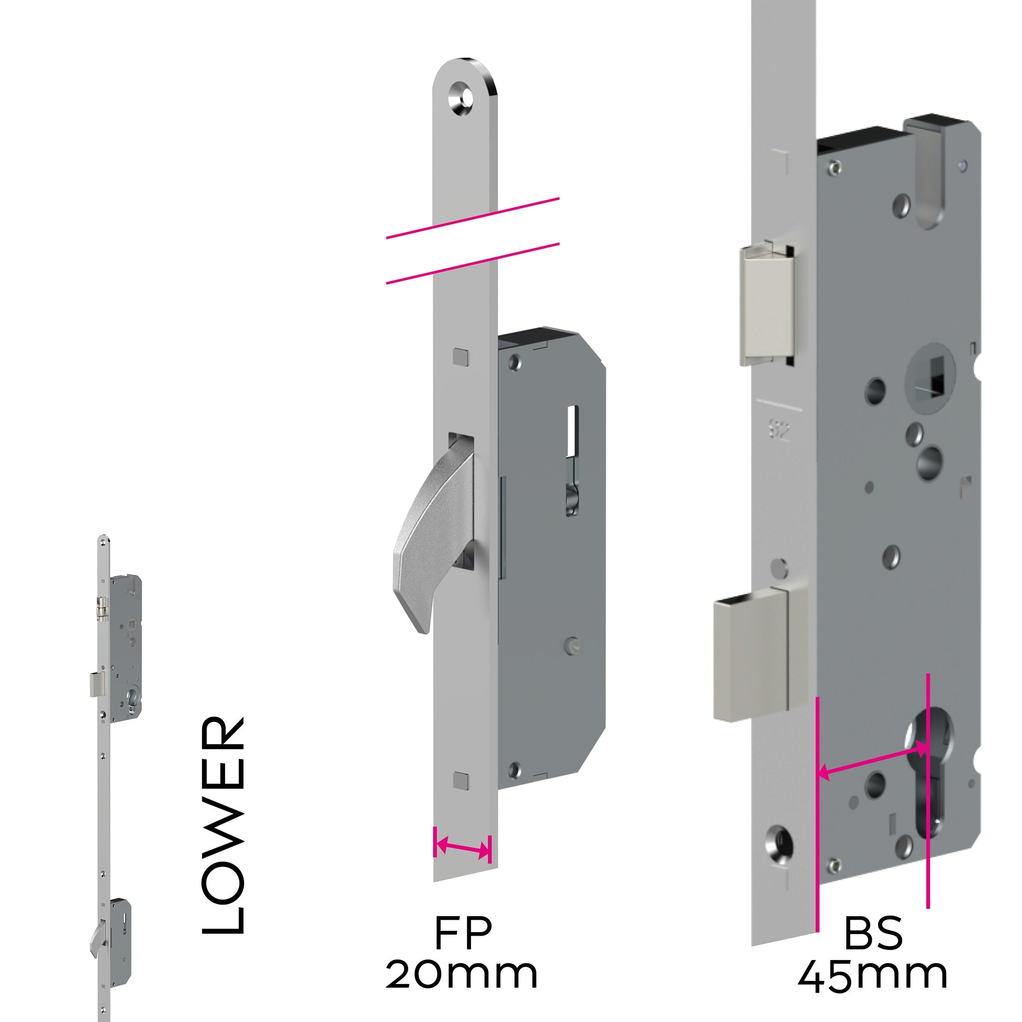 Universal Non-Interlocking Stable Door Lock - 20mm Face Plate | ML90