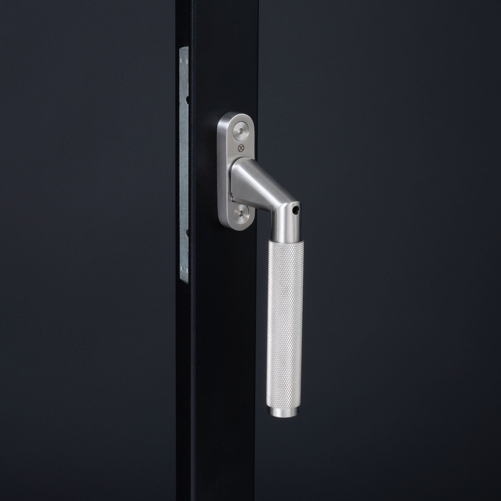 Newton Knurled Inline Angled Window Espagnolette Handle | Satin Stainless Steel