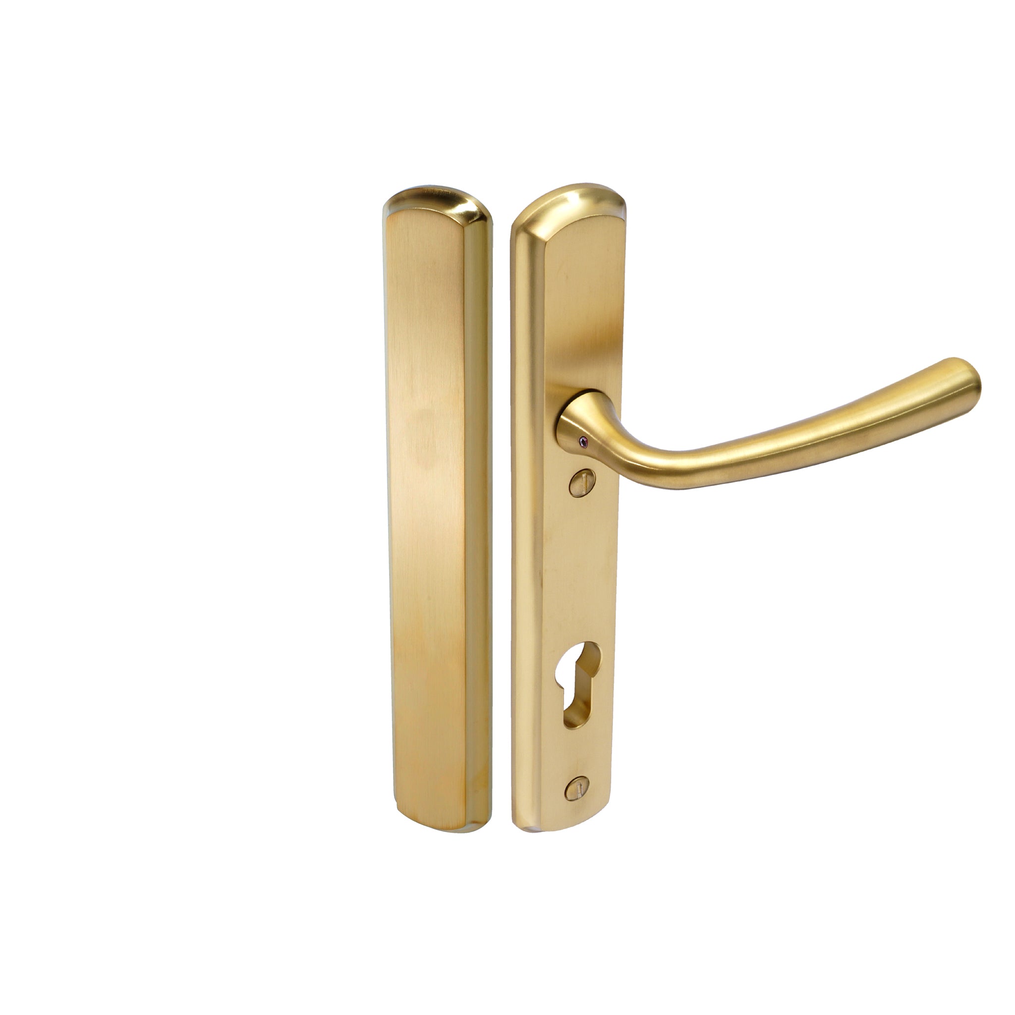 Pera Lever on 092 Backplate | PVD Stainless Satin Brass