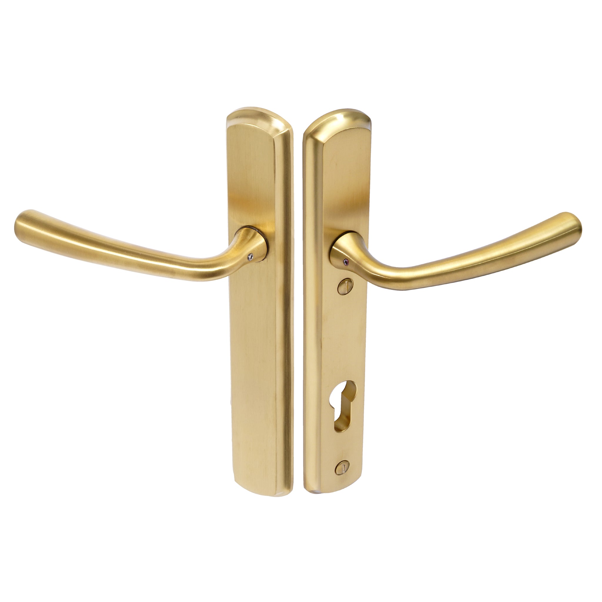 Pera Lever on 092 Backplate | PVD Stainless Satin Brass