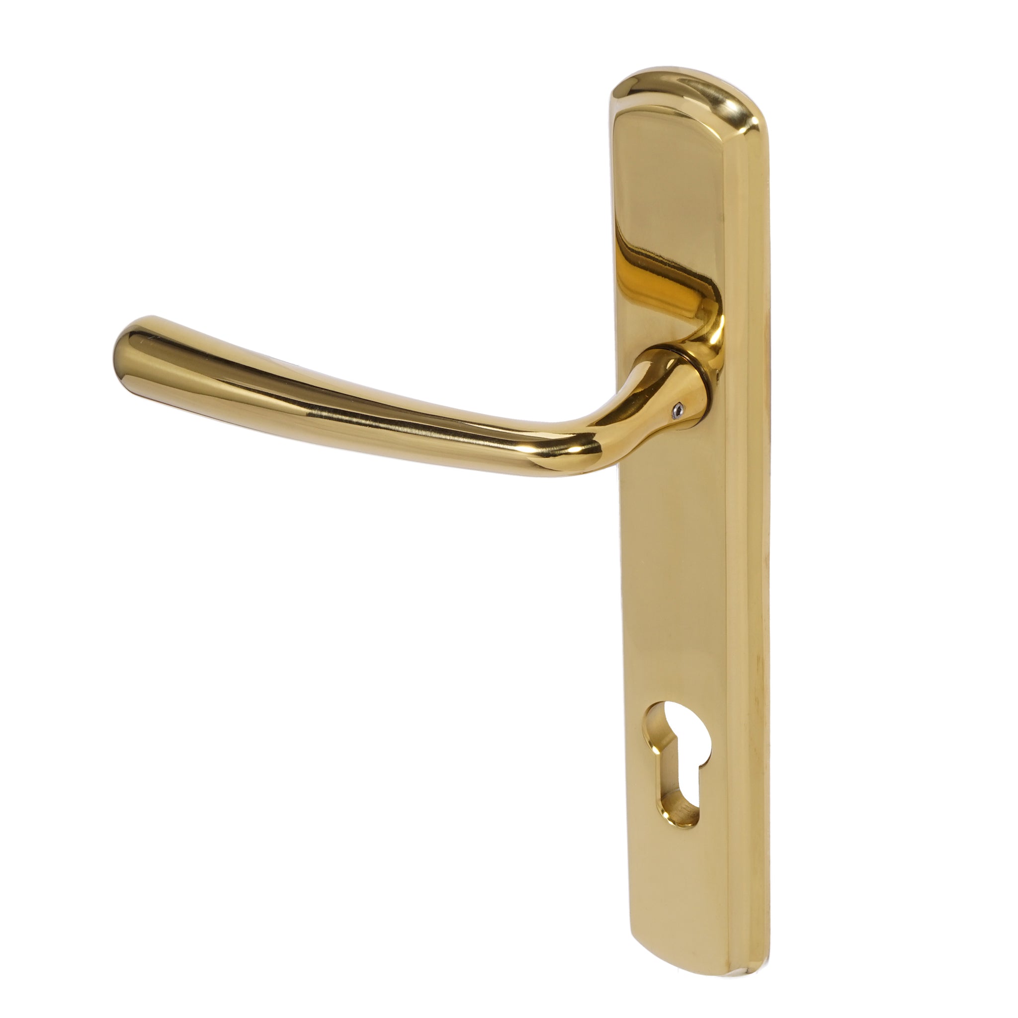 Pera Lever on 092 Backplate | PVD Stainless Polished Brass