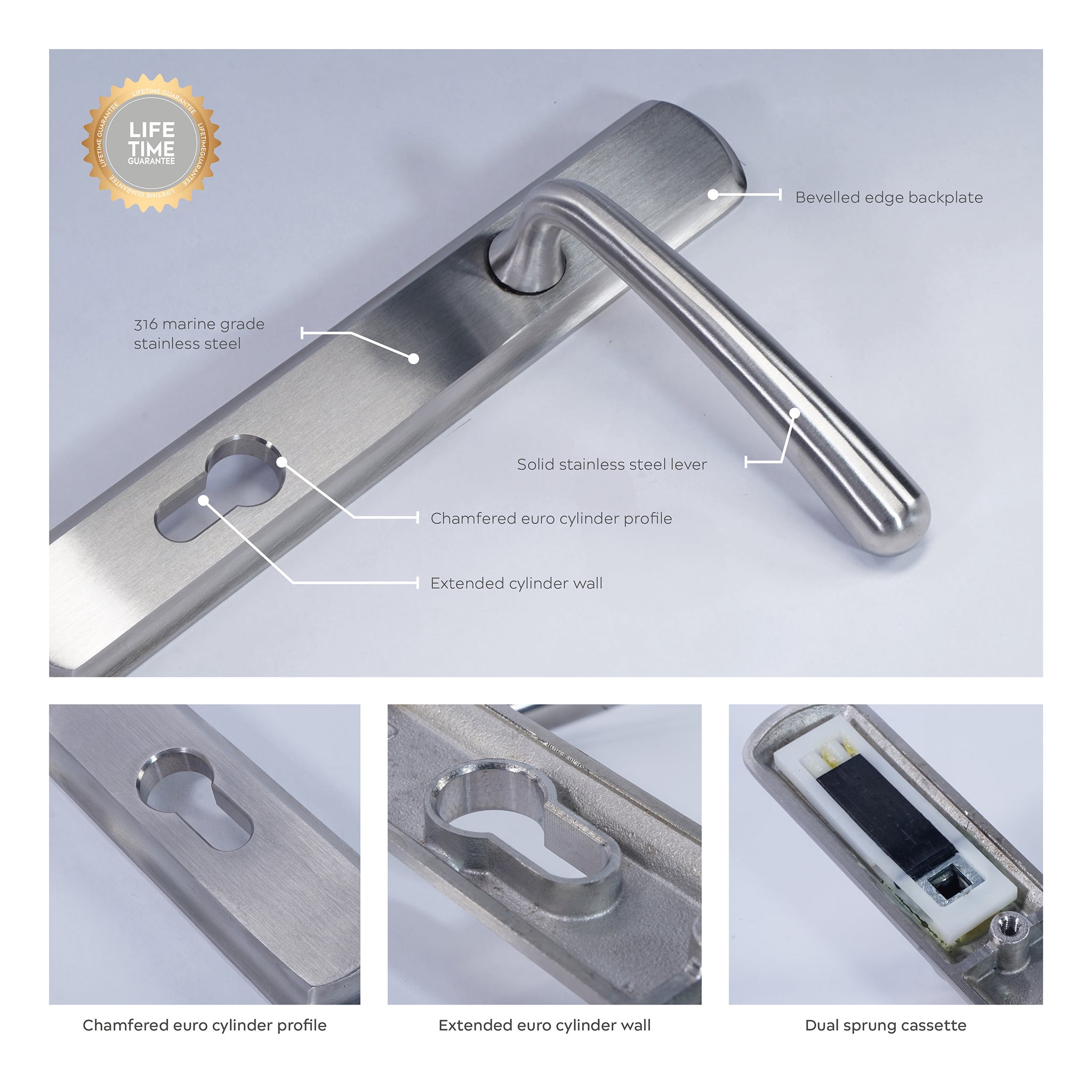 Pera Lever on 092 Backplate | Satin Stainless Steel