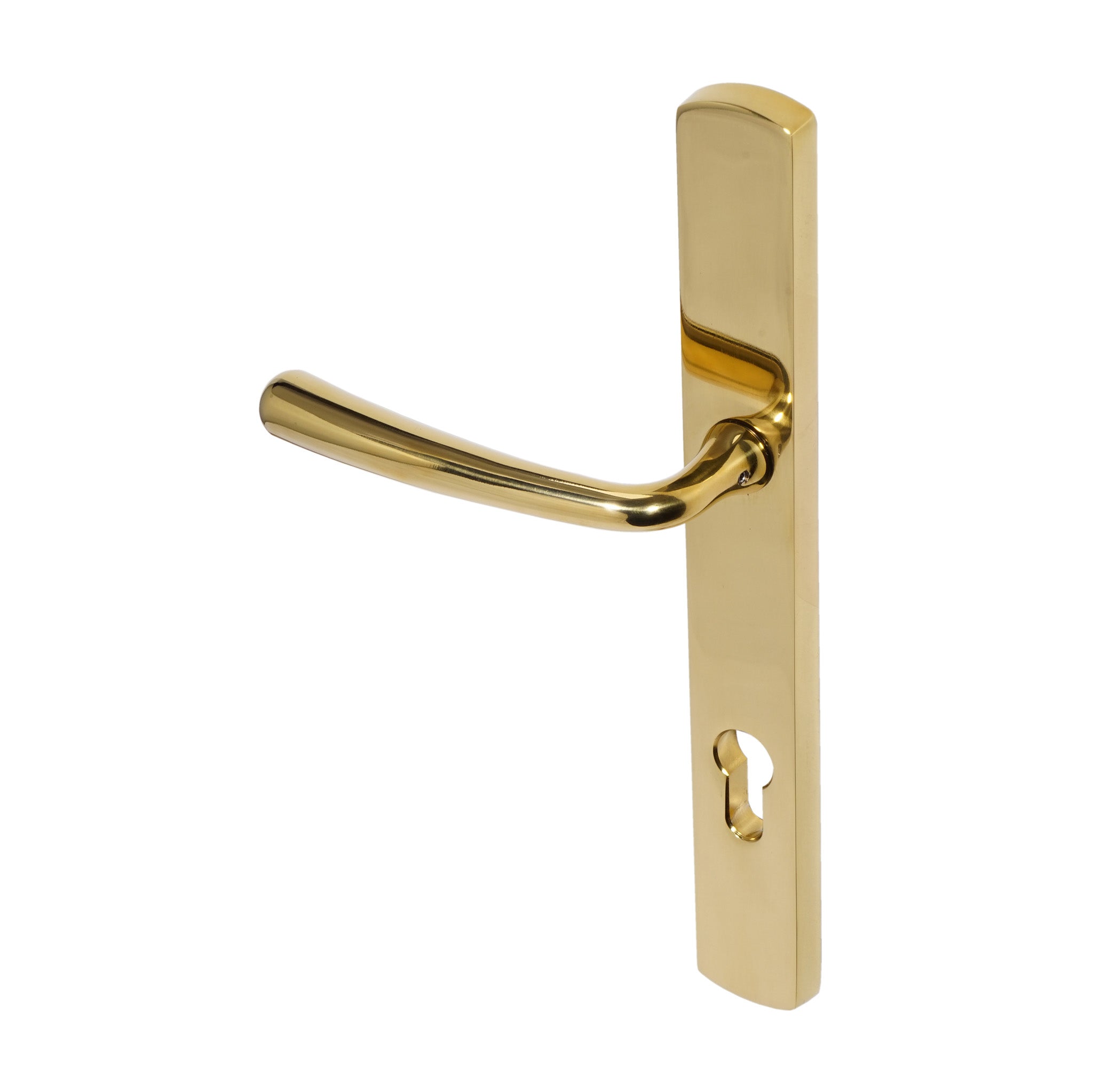 Pera Lever on 095 Backplate | PVD Stainless Polished Brass