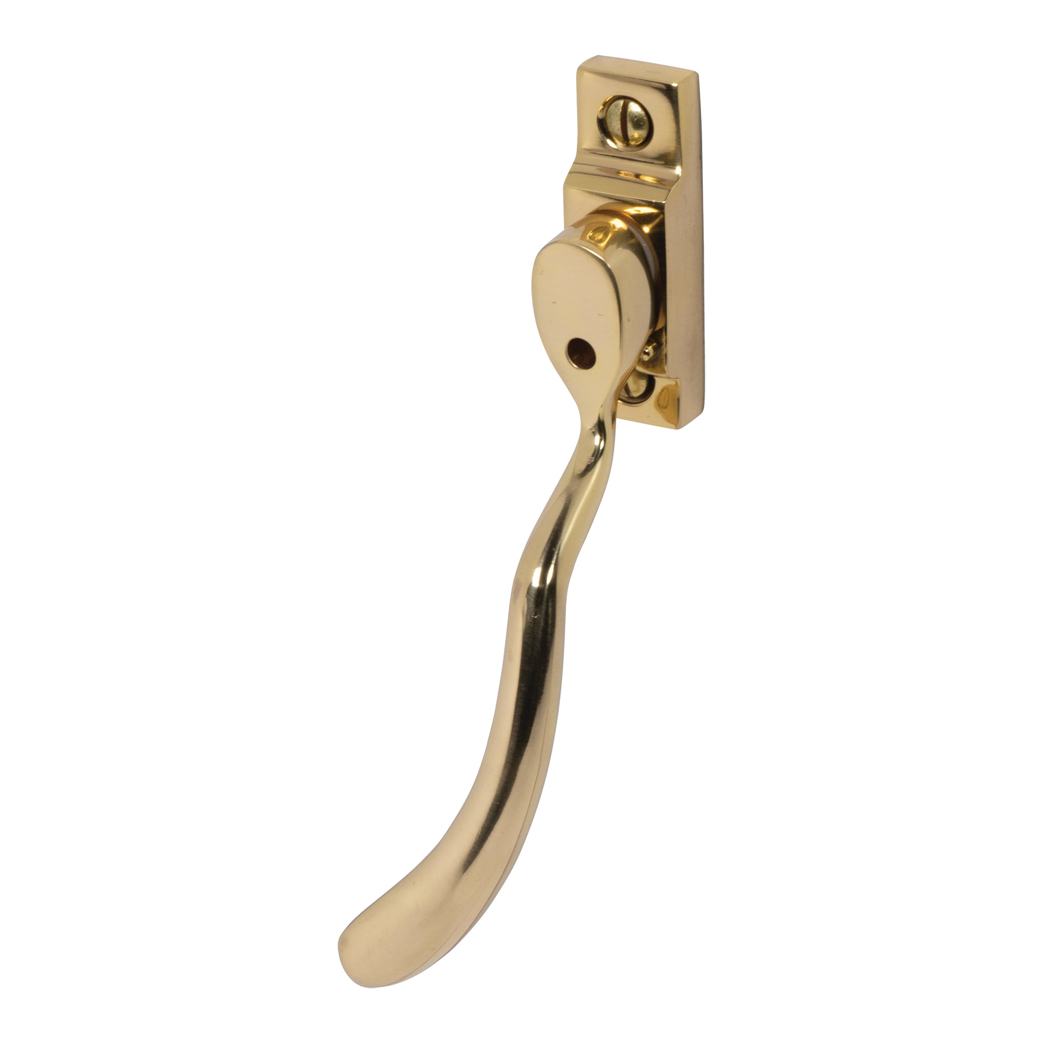 Pera Bulb End Window Espagnolette Handle | Polished Brass