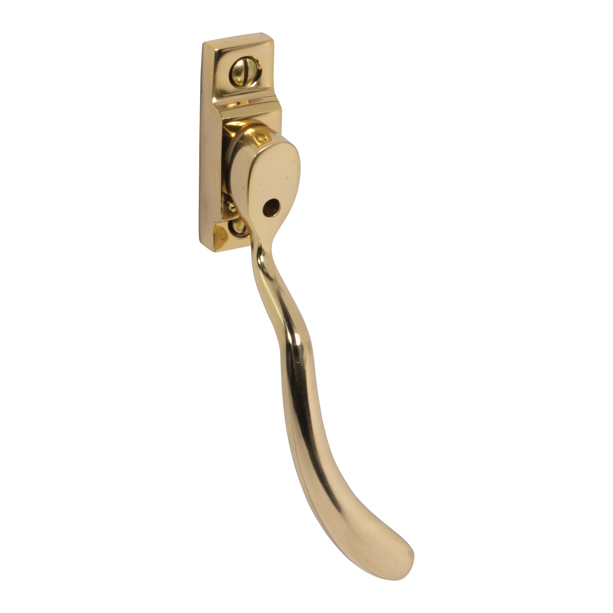 Pera Bulb End Window Espagnolette Handle | Polished Brass