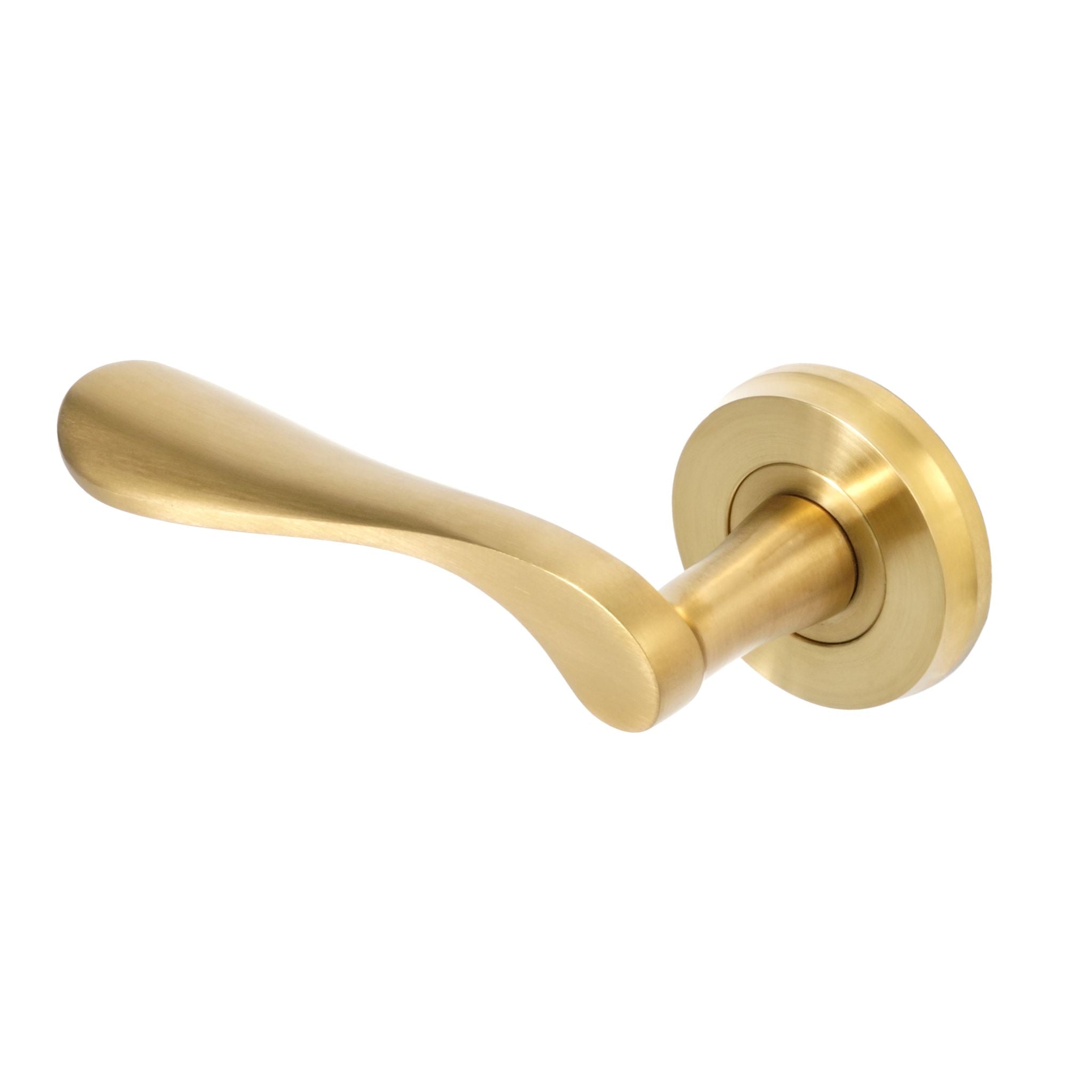Regent Door Handle on Round Rose | PVD Stainless Satin Brass