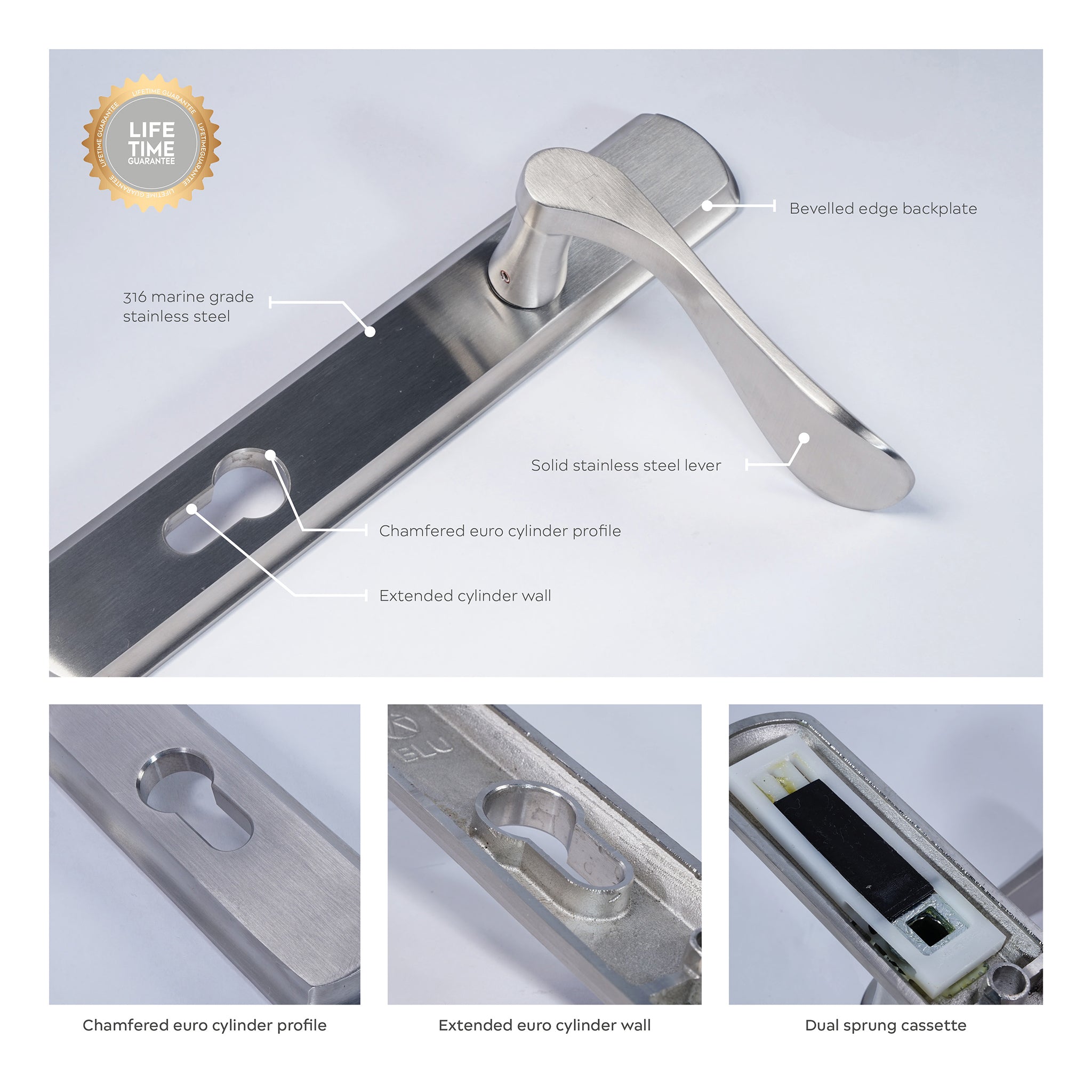 Regent Lever on 092 Backplate | Satin Stainless Steel
