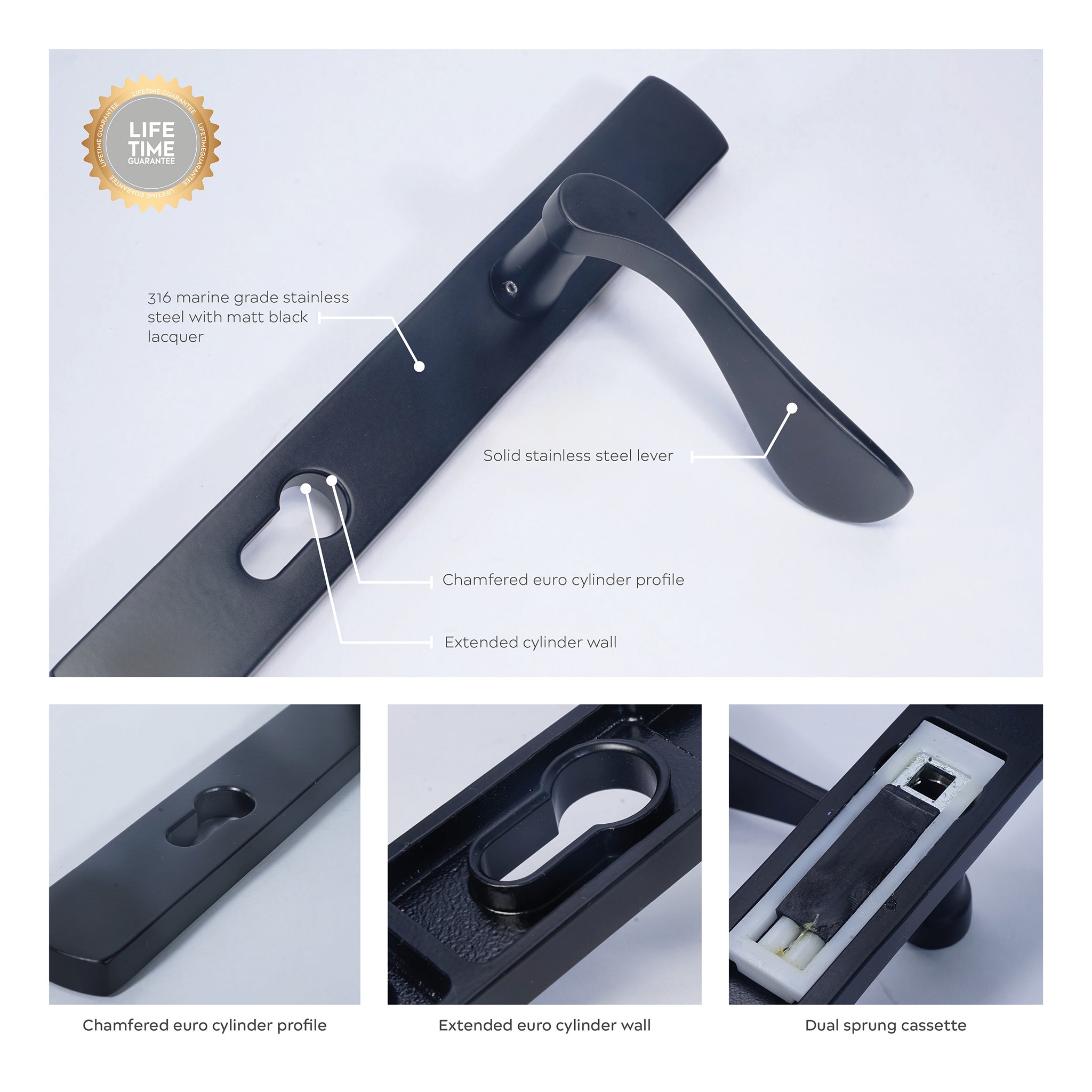 Regent Lever on 095 Backplate | Black