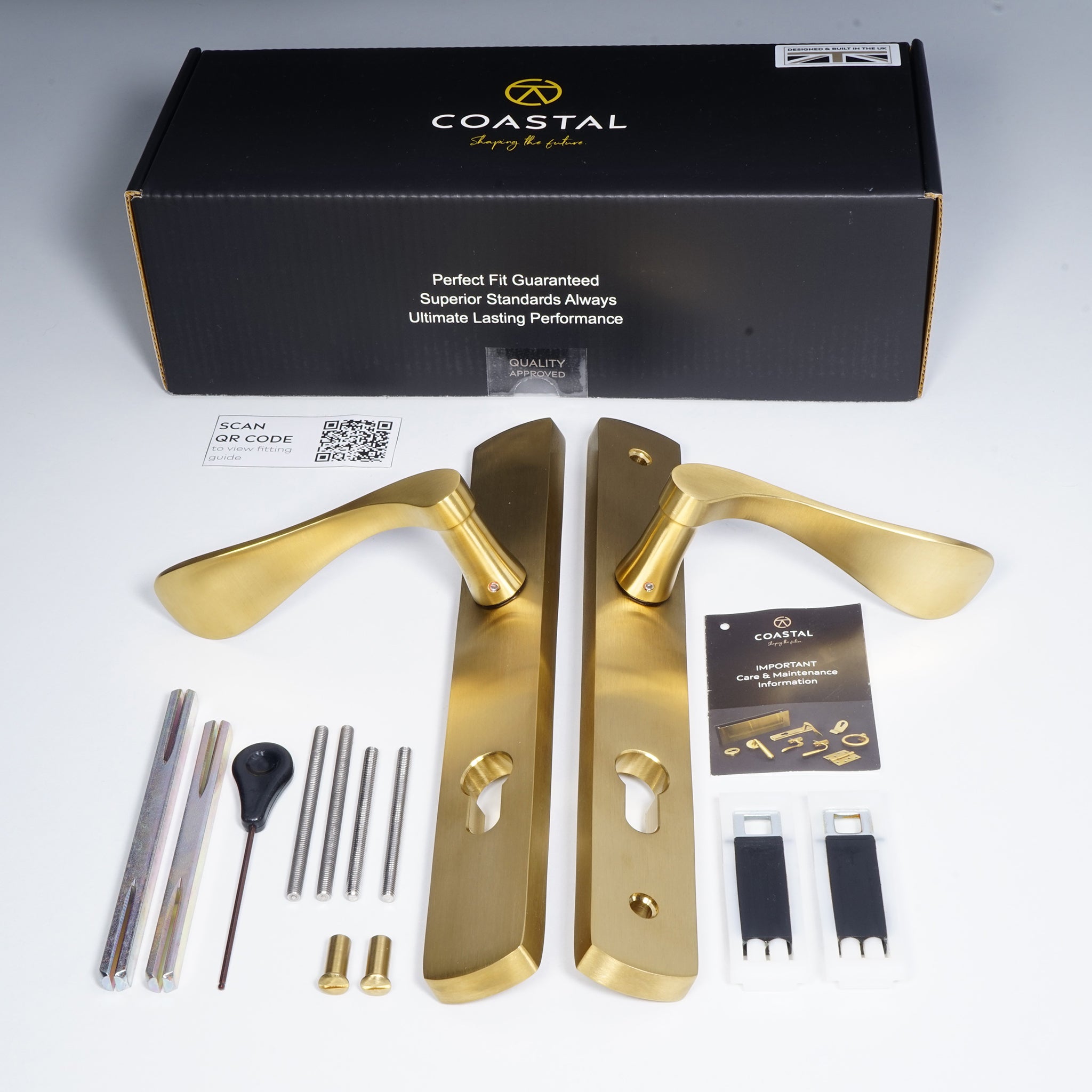 Regent Lever on 095 Backplate | PVD Stainless Satin Brass