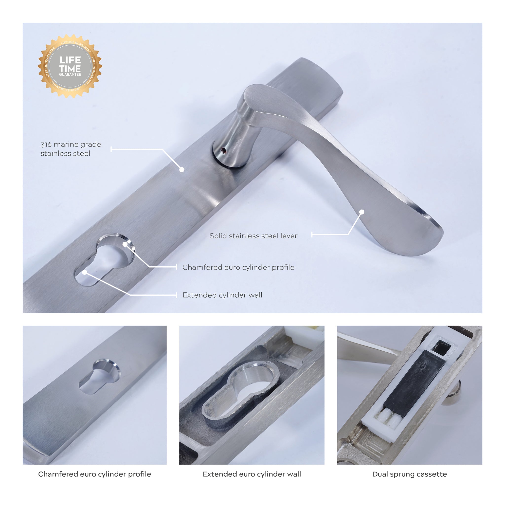 Regent Lever on 095 Backplate | Satin Stainless Steel