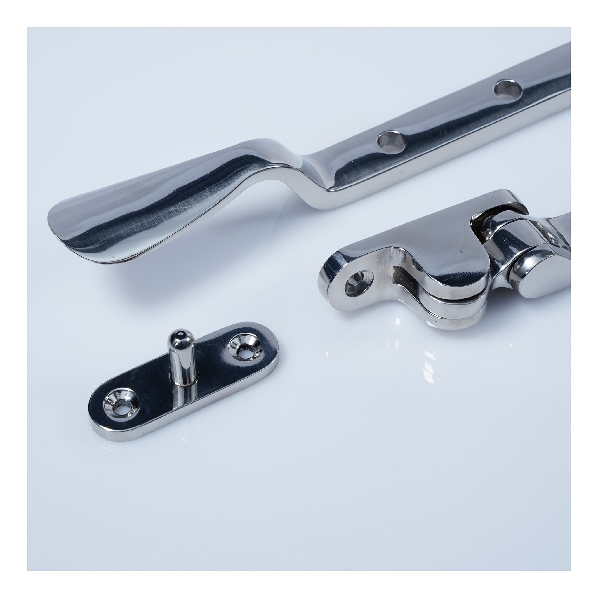 Regent Casement Window Stay | Polished Stainless Steel