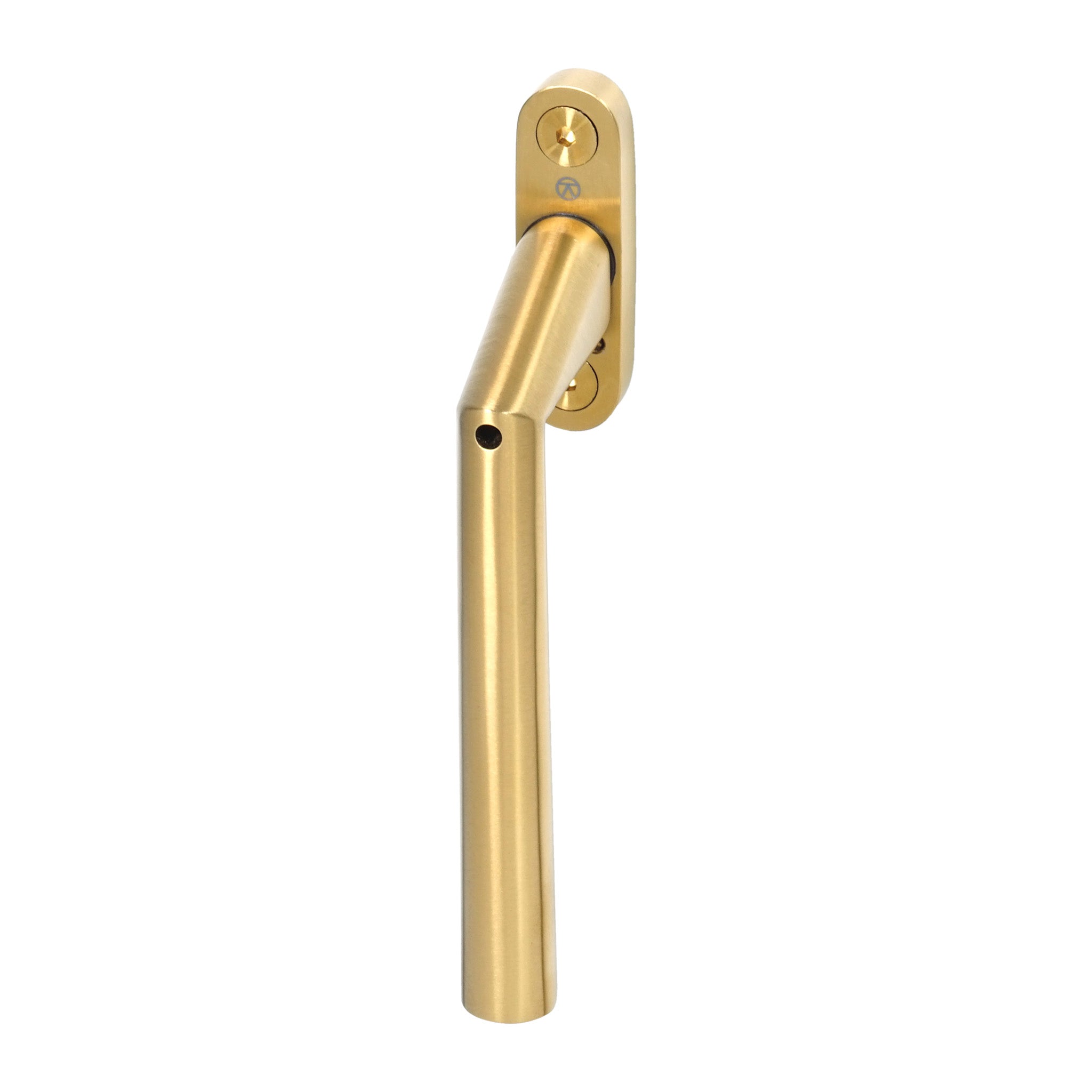 Inline Angled Narrow Window Espagnolette Handle | PVD Stainless Satin Brass