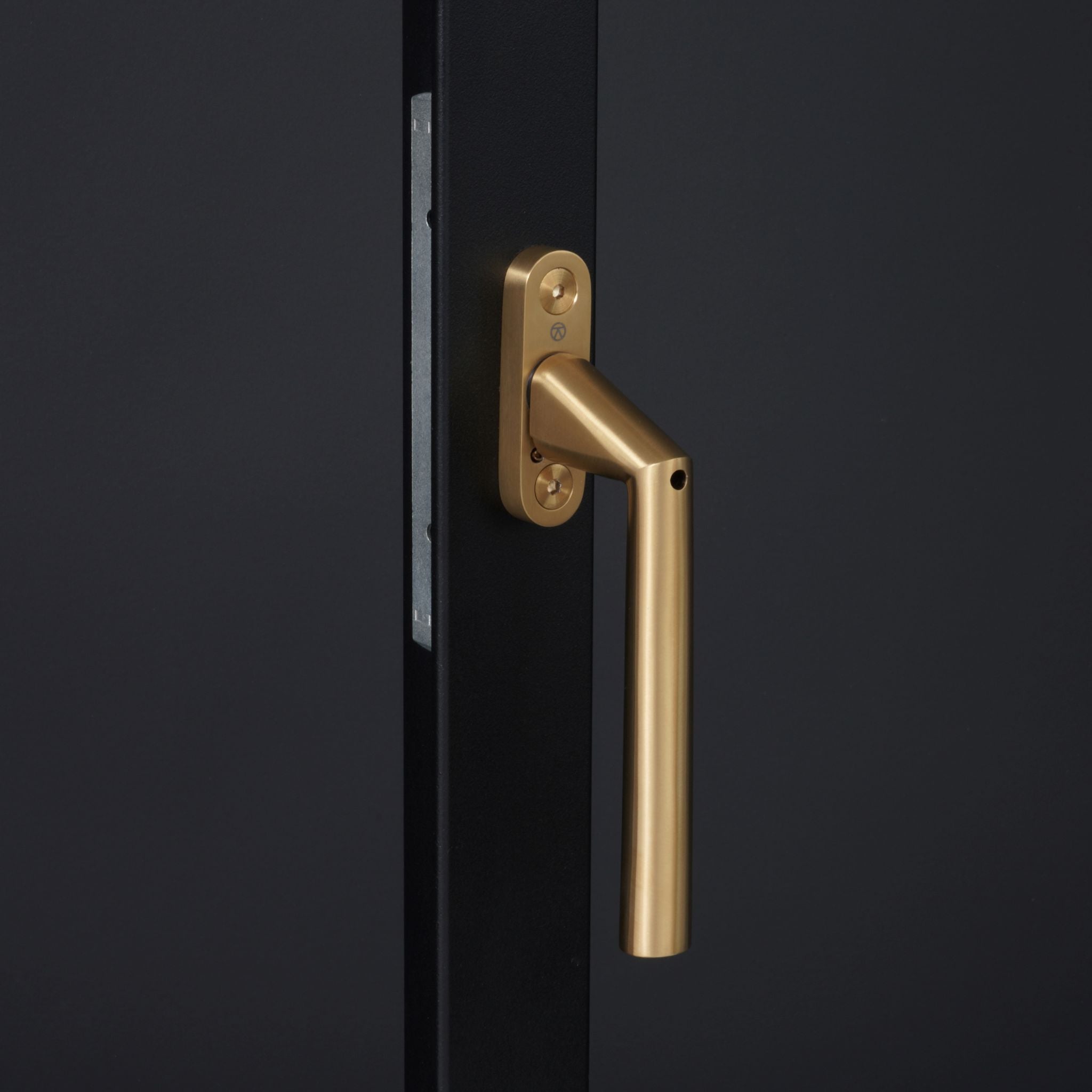 Inline Angled Narrow Window Espagnolette Handle | PVD Stainless Satin Brass