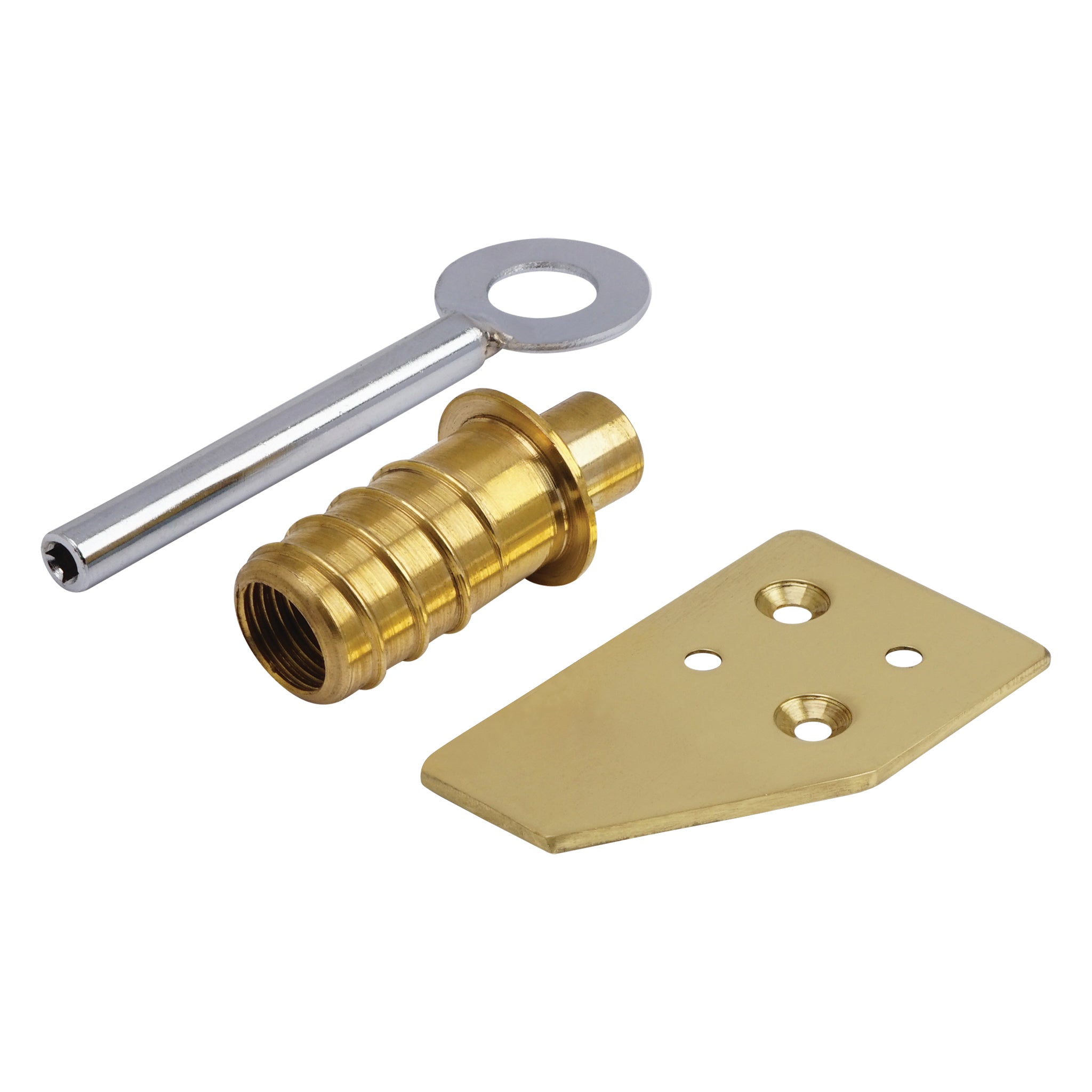 Flush Integral Round Sash Stop | Polished Brass