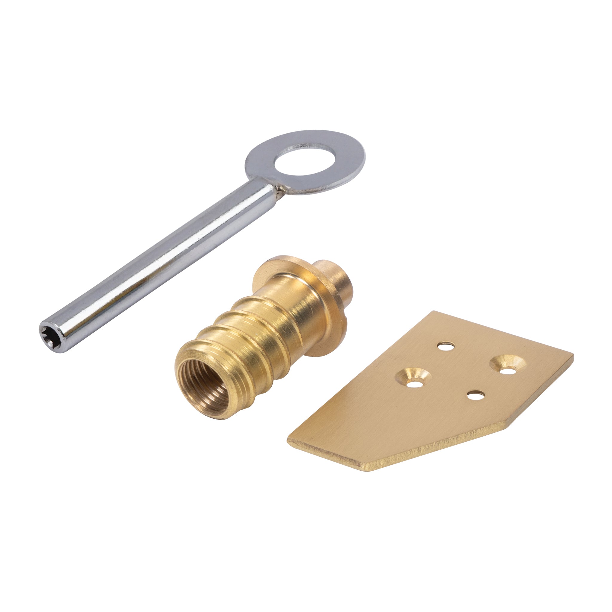 Flush Integral Round Sash Stop | Satin Brass