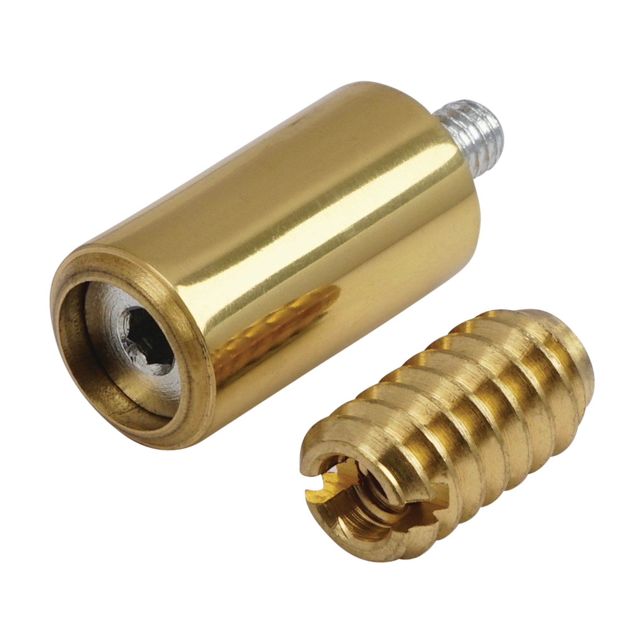Detachable Round Sash Stop | Polished Brass