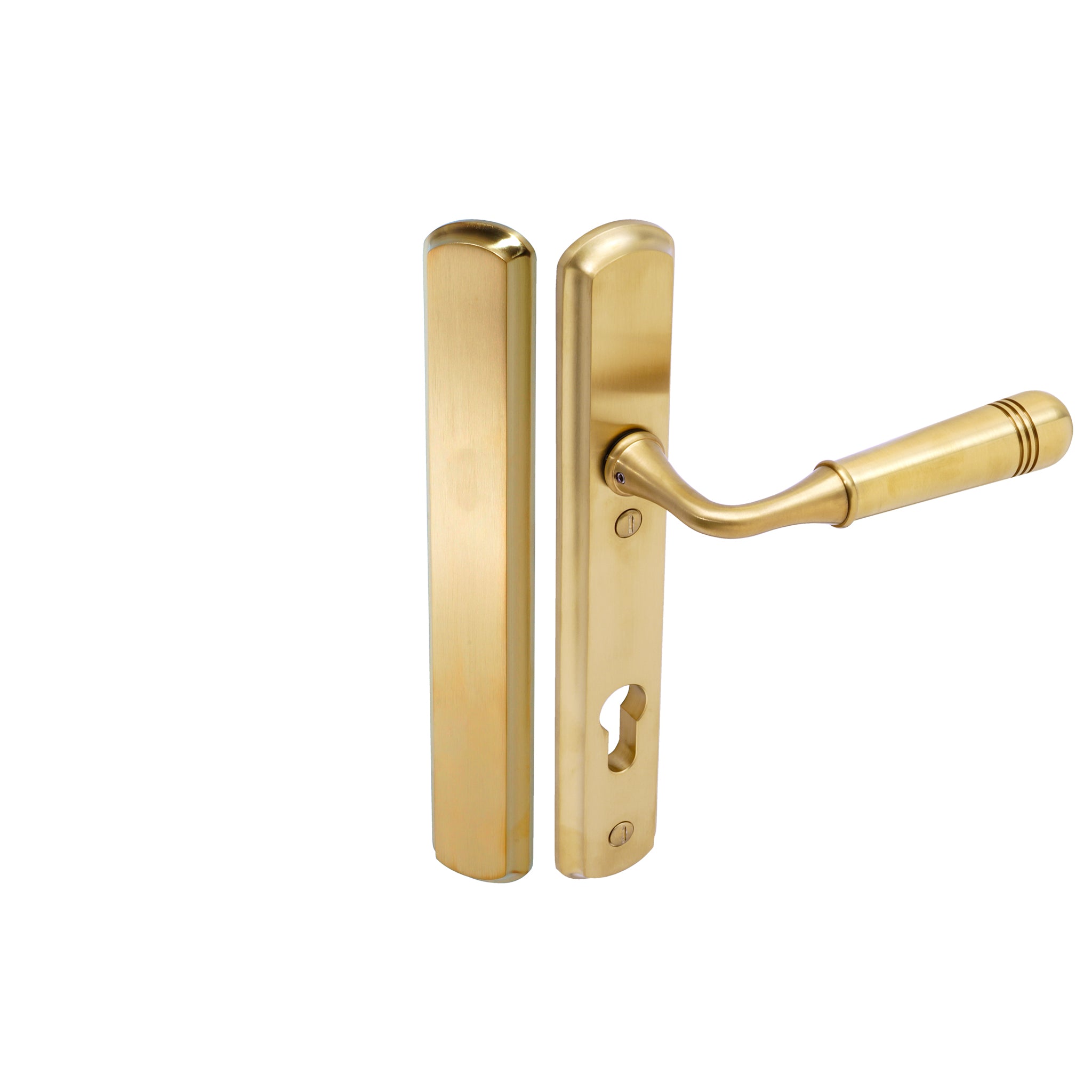 Opera Lever on 092 Backplate | PVD Stainless Satin Brass