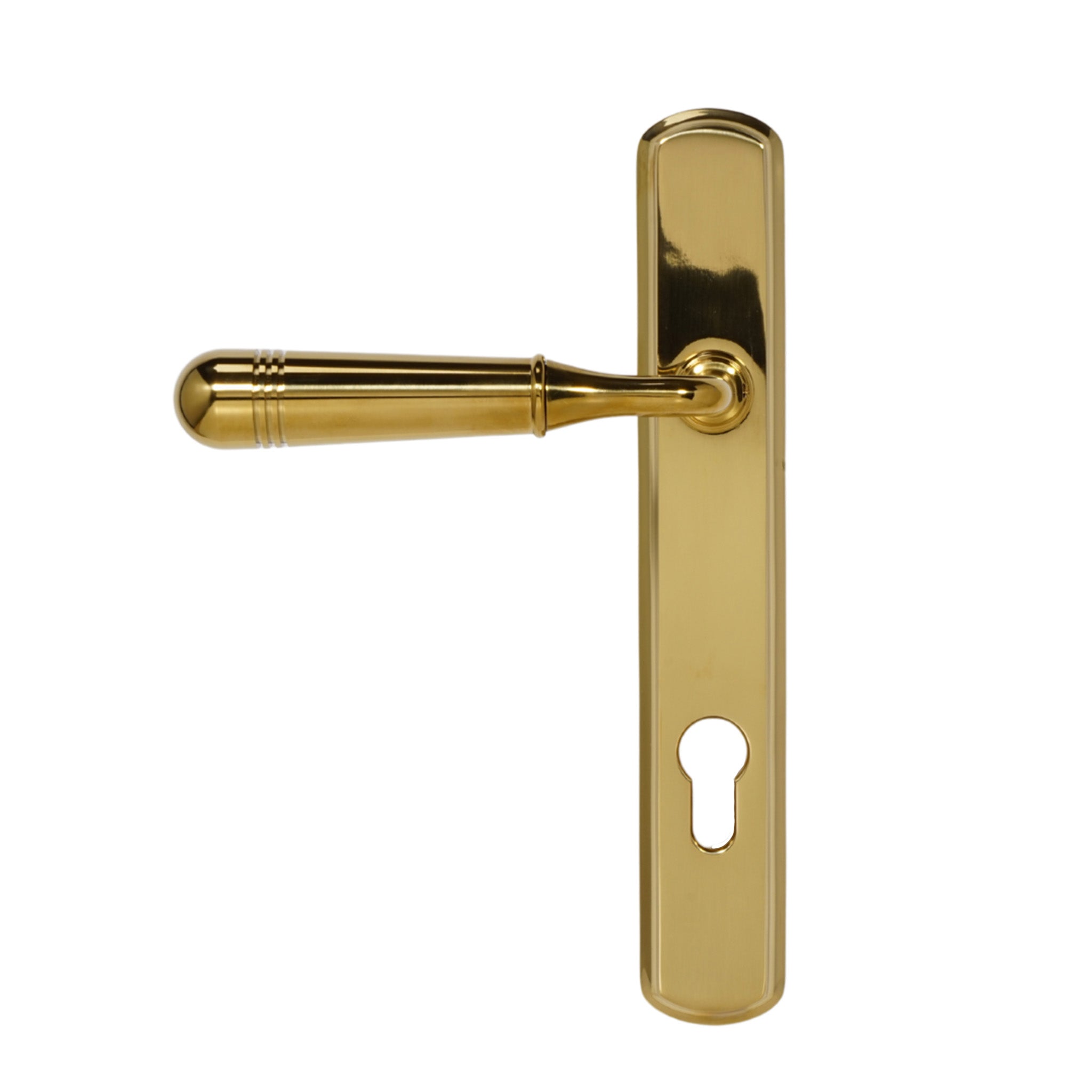 Opera Lever on 092 Backplate | PVD Stainless Polished Brass