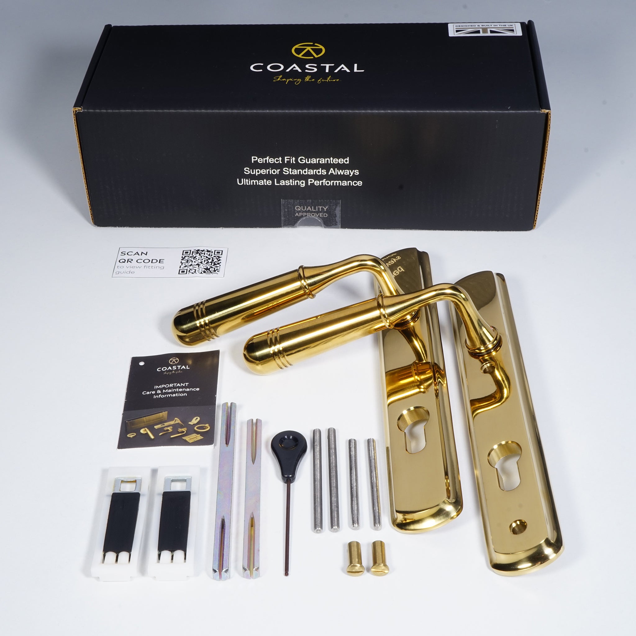 Opera Lever on 092 Backplate | PVD Stainless Polished Brass