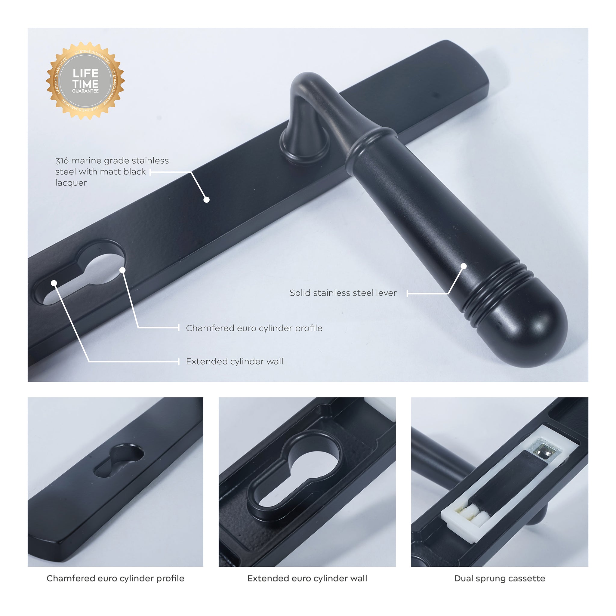 Opera Lever on 095 Backplate | Black