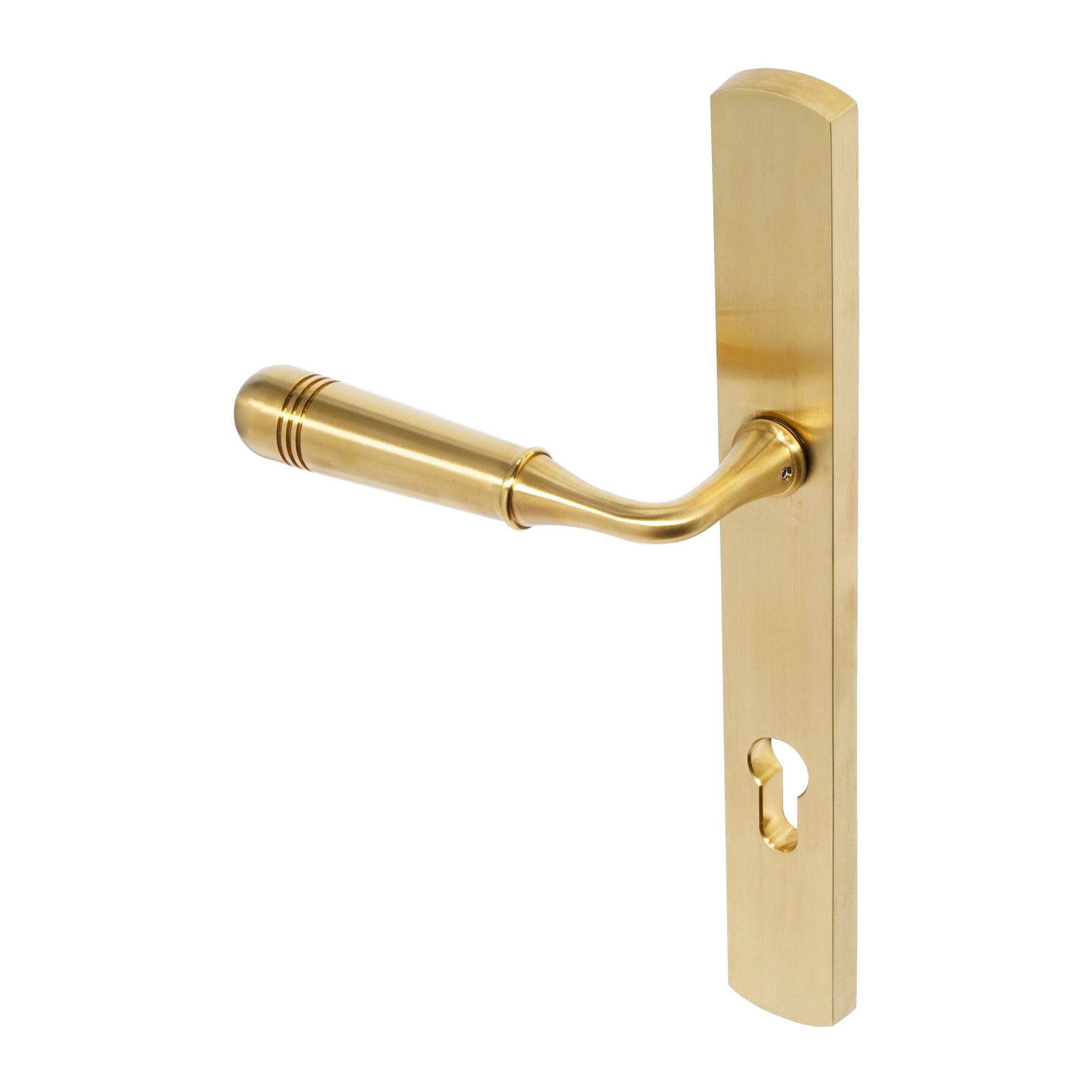 Opera Lever on 095 Backplate | PVD Stainless Satin Brass