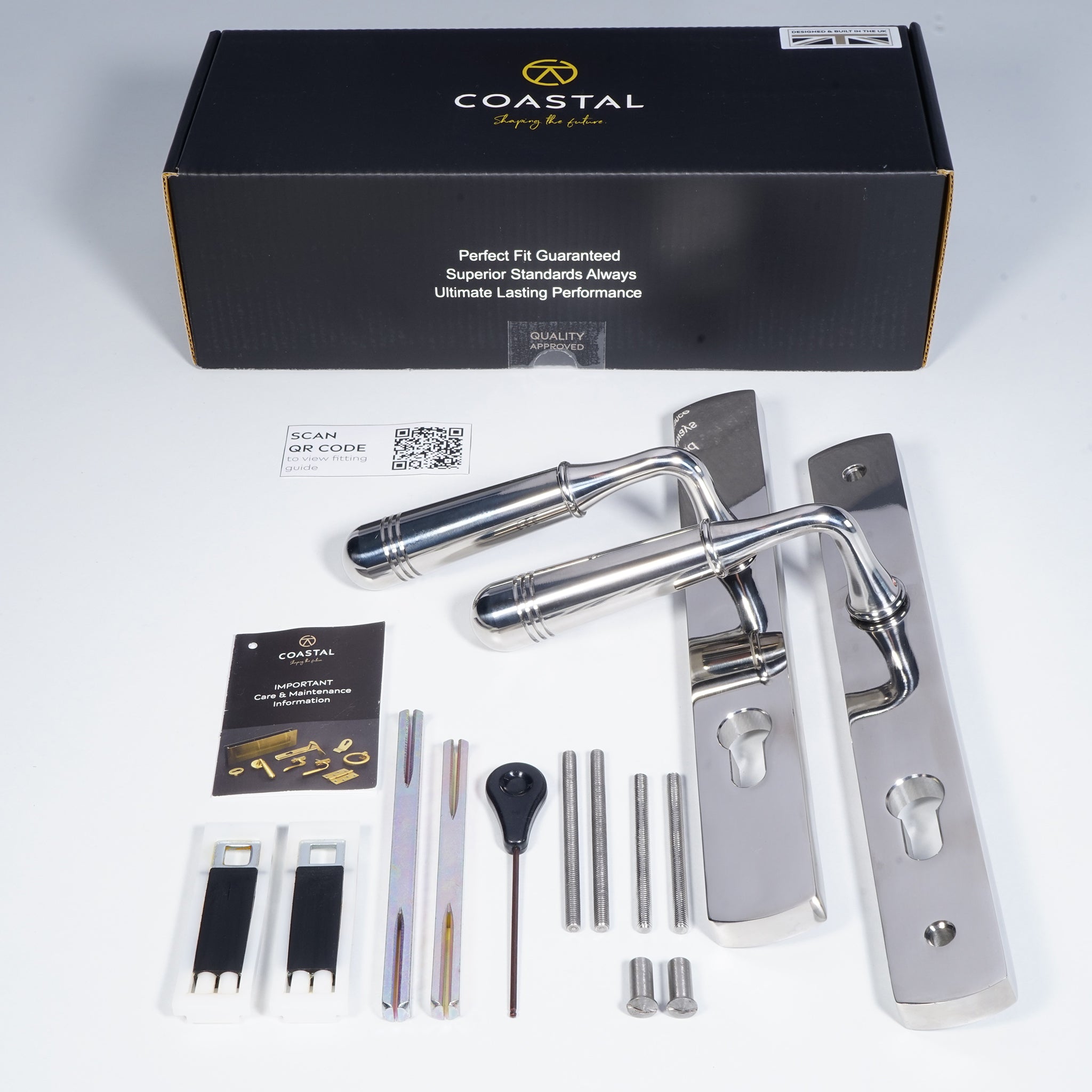 Opera Lever on 095 Backplate | Polished Stainless Steel