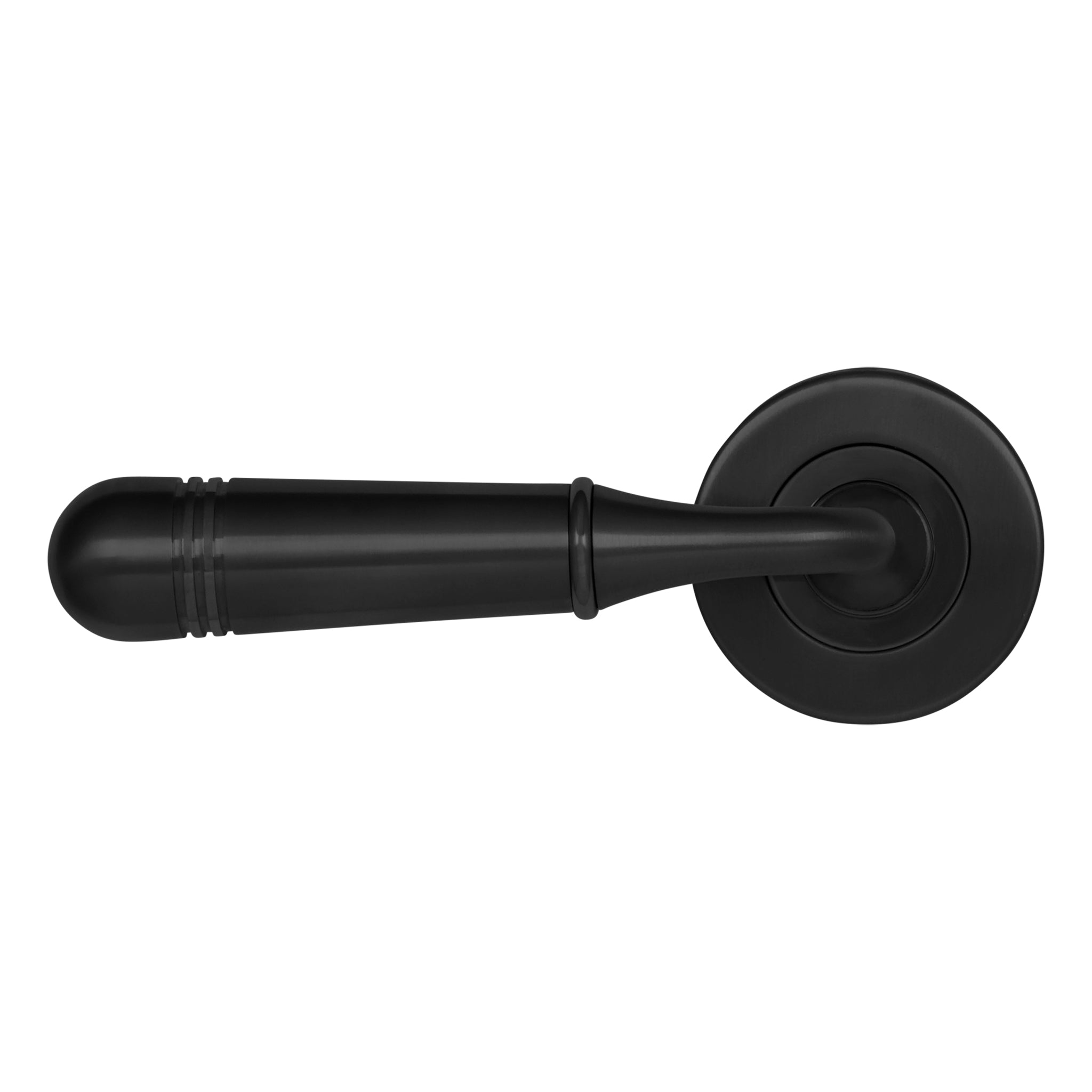 Opera Door Handle on Round Rose | Black